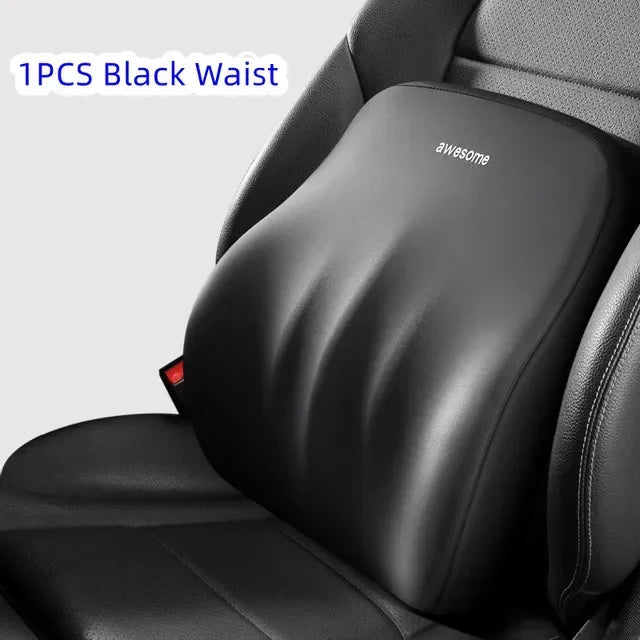 Car Lumbar Back Support Headrest Neck Pillow Memory Foam