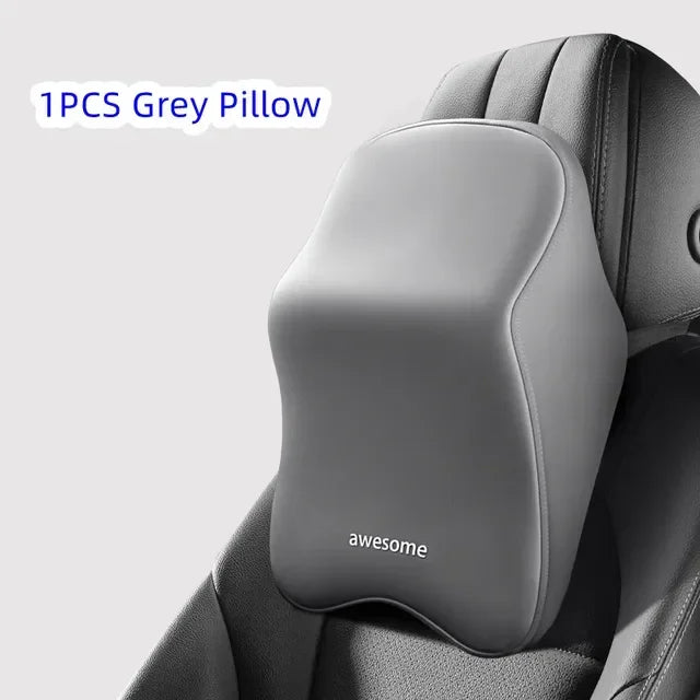 Car Lumbar Back Support Headrest Neck Pillow Memory Foam