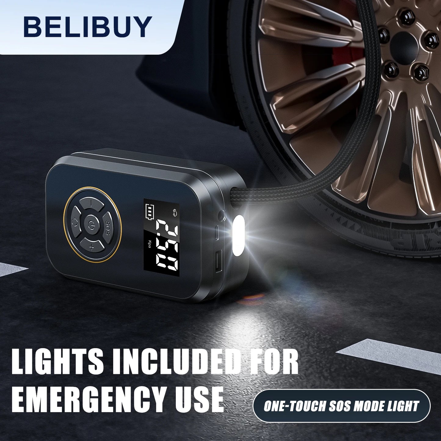 Portable Tire Inflator With Digital Display Electric Inflator Air Pump