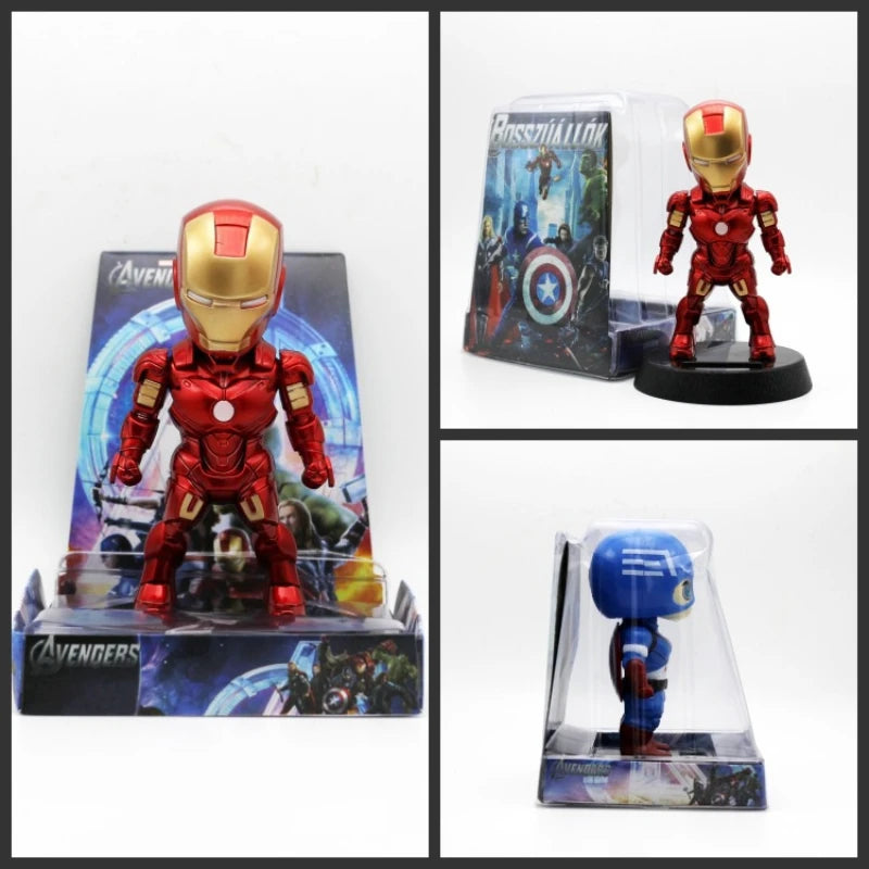 Disney Anime Figure Captain America Spider Man Car Ornaments