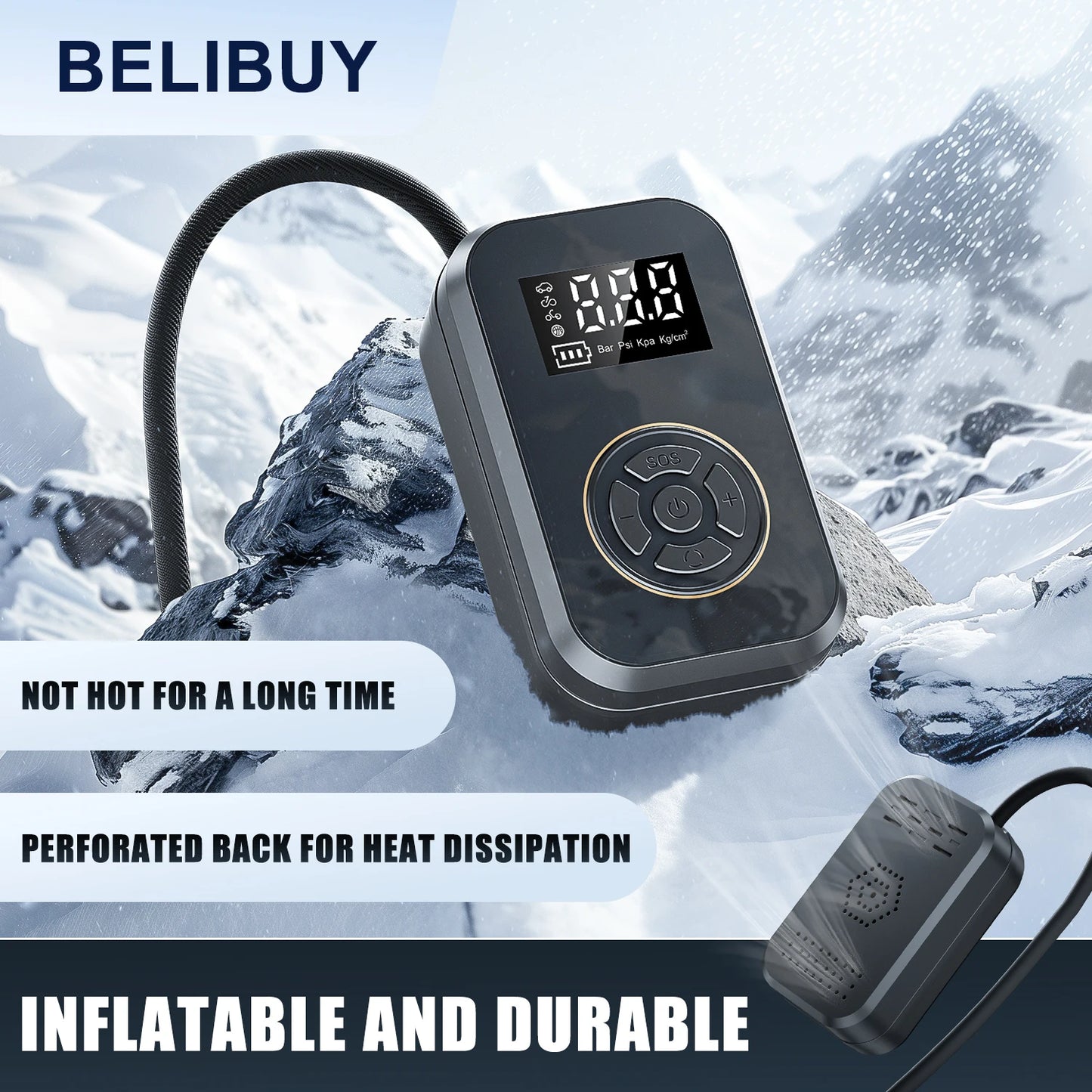 Portable Tire Inflator With Digital Display Electric Inflator Air Pump