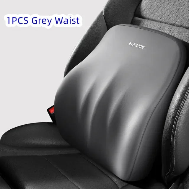 Car Lumbar Back Support Headrest Neck Pillow Memory Foam