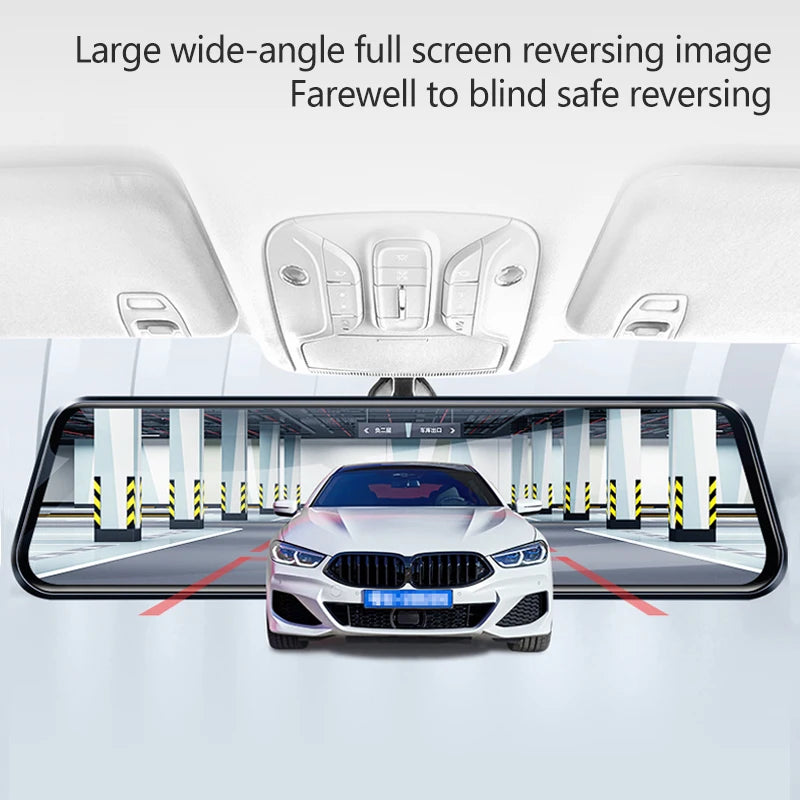 10 Inch Touch Screen Video Recorder Rearview Front and Rear Camera Mirror
