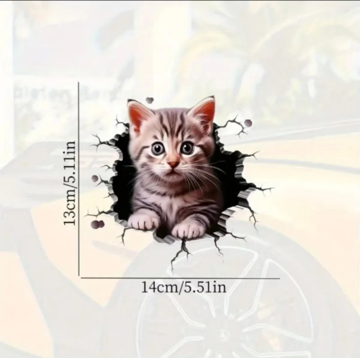 1pc 3D car sticker cute cat cat personalised block body scratch car motorbike SUV window laptop universal decoration sticker