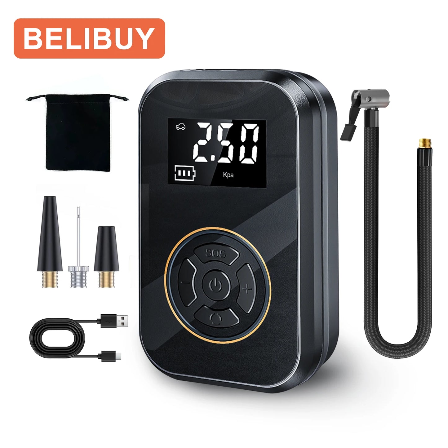 Portable Tire Inflator With Digital Display Electric Inflator Air Pump
