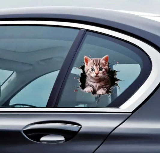1pc 3D car sticker cute cat cat personalised block body scratch car motorbike SUV window laptop universal decoration sticker