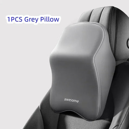 Car Lumbar Back Support Headrest Neck Pillow Memory Foam