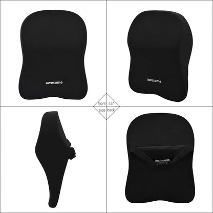 Car Lumbar Back Support Headrest Neck Pillow Memory Foam