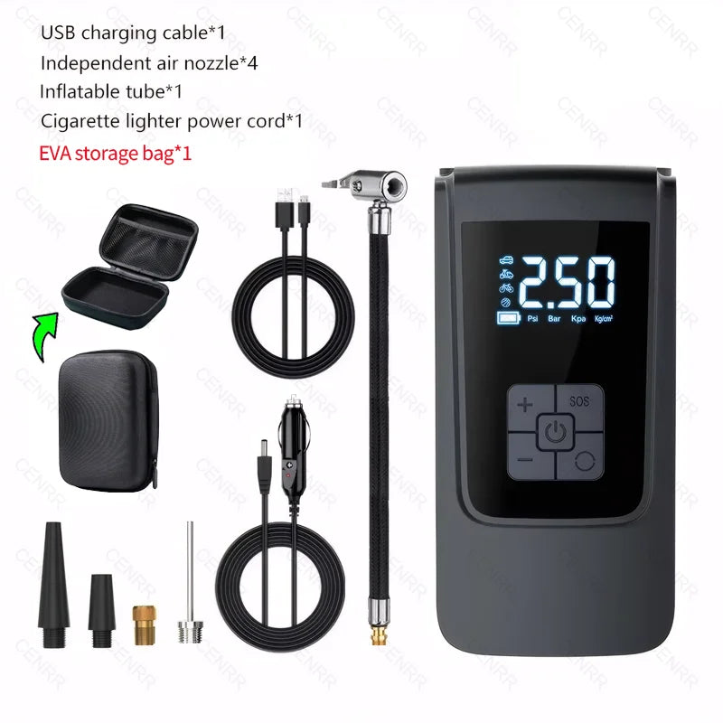 Wireless Portable Air Compressor with LCD Digital Display