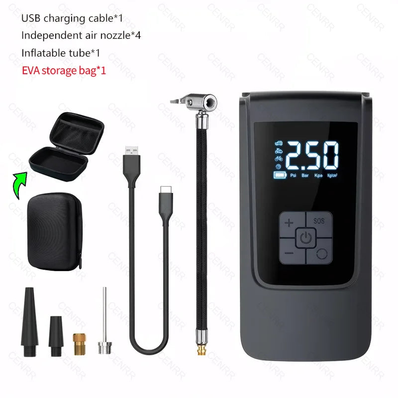 Wireless Portable Air Compressor with LCD Digital Display