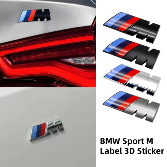BMW M Tri-Color Emblem Badge & 3D Logo Sticker M Sport Car Accessories