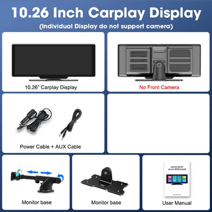 10.26'' Dash Cam 4K Car Mirror Video Player Wireless Auto GPS Car Monitor Multimedia Rearview Camera