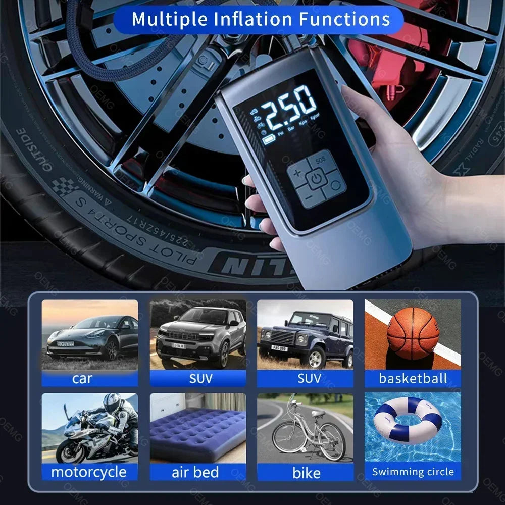 Wireless Portable Air Compressor with LCD Digital Display