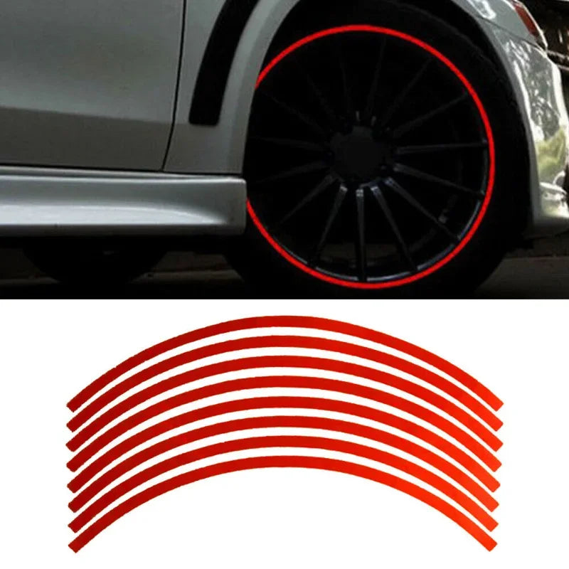 Universal Reflective Wheel Rim Stripe Tape Stickers