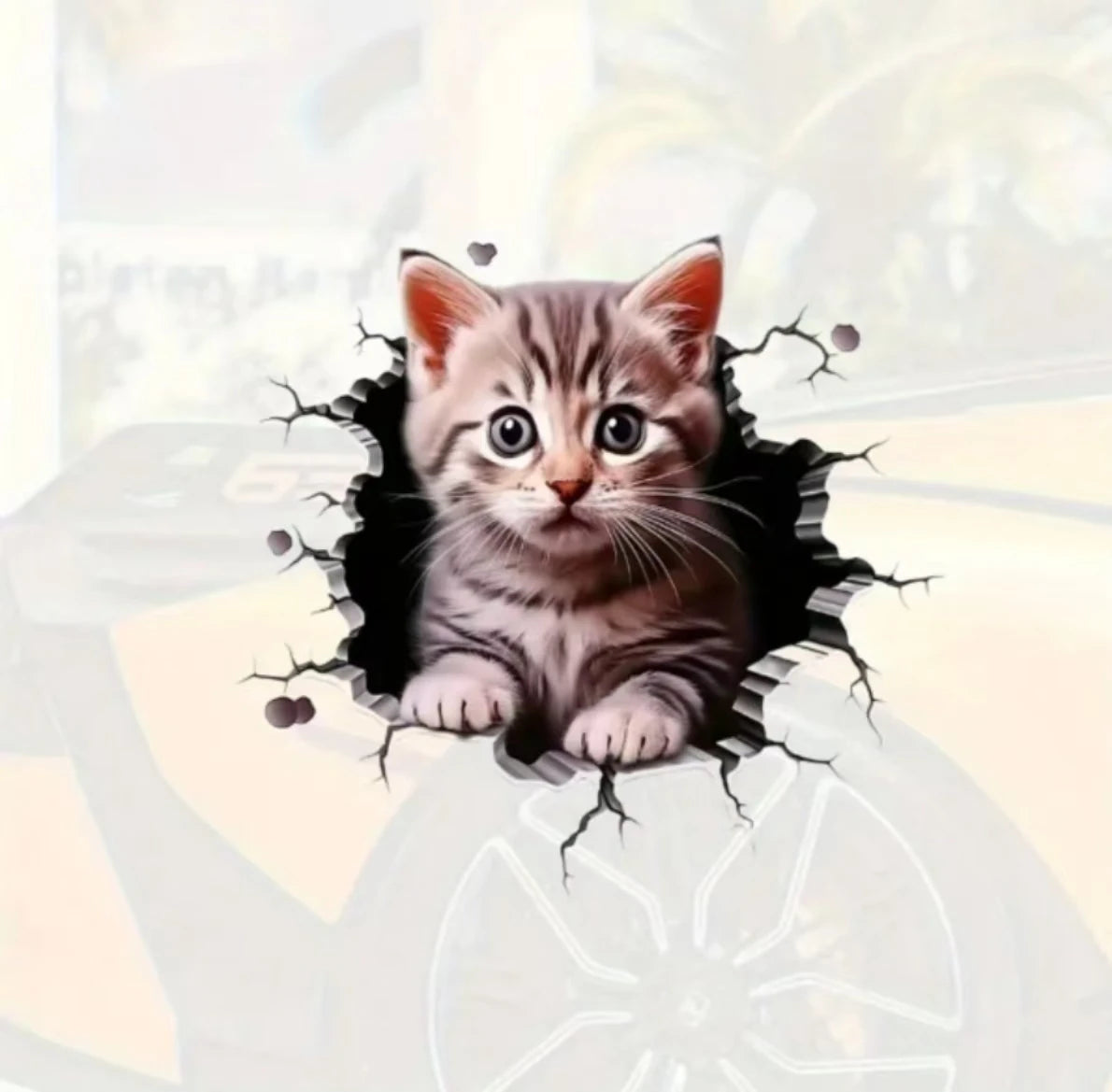 1pc 3D car sticker cute cat cat personalised block body scratch car motorbike SUV window laptop universal decoration sticker