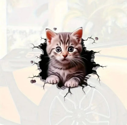 1pc 3D car sticker cute cat cat personalised block body scratch car motorbike SUV window laptop universal decoration sticker