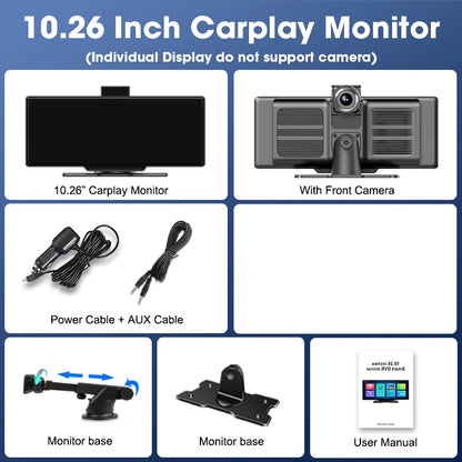 10.26'' Dash Cam 4K Car Mirror Video Player Wireless Auto GPS Car Monitor Multimedia Rearview Camera